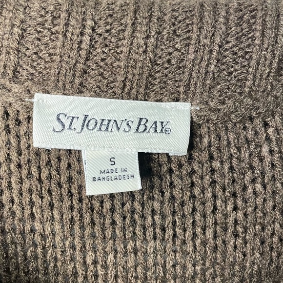 NWT St John’s Bay Chocolate Brown Button Down Cardigan w Belt Size Small - Picture 6 of 9